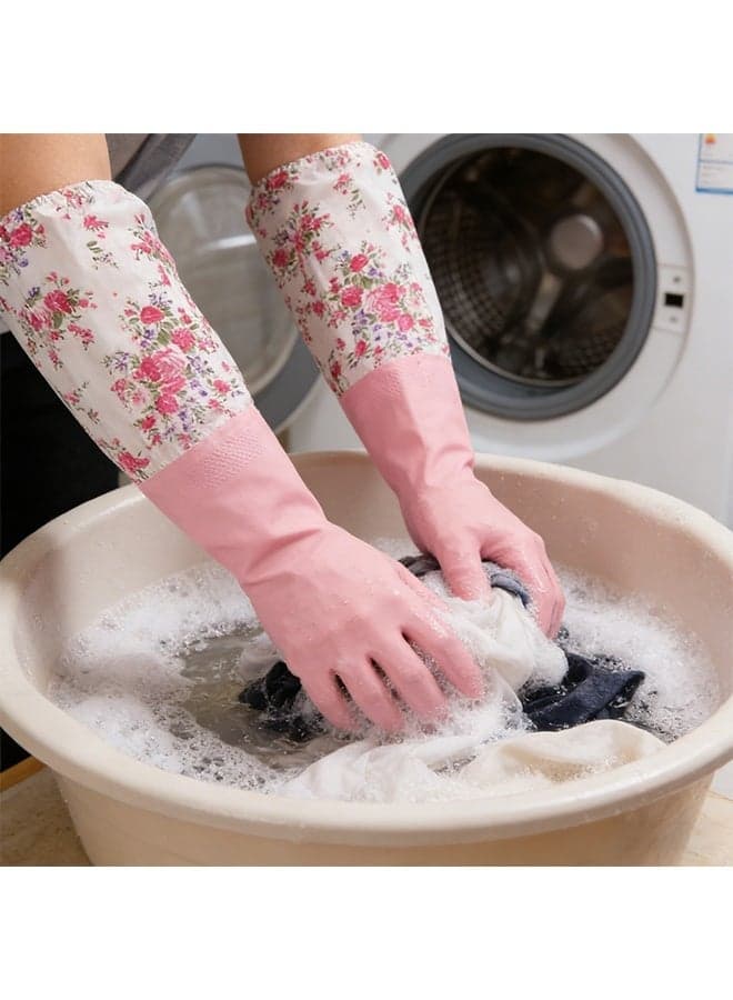 Dishwashing Cleaning Gloves,Multifunctional Reusable Waterproof Household Kitchen Dishwashing Gloves,Non-Slip Laundry Kitchen Gardening Household Gloves,Thickened Long Sleeved Skin Care Gloves Safety & Security Gloves (٥)