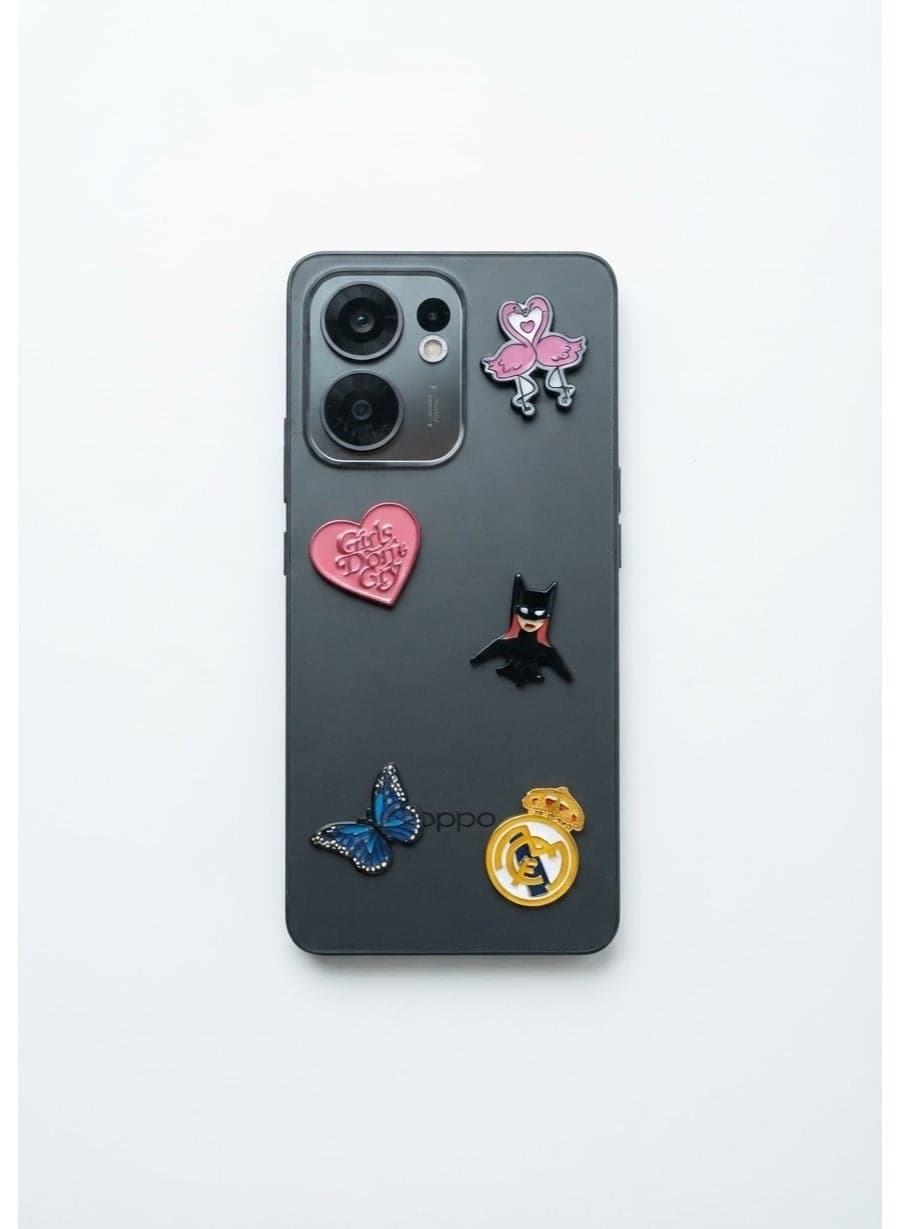 Custom raised metal adhesive sticker for decorating phone cases. Tag Fasteners & Bag Seals (٢)