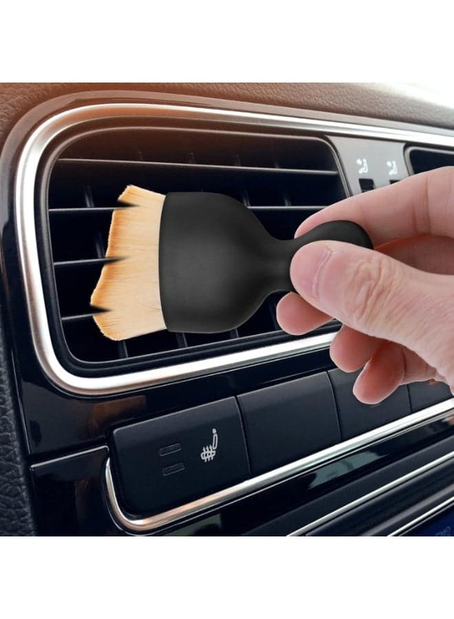 Car Interior & Exterior Cleaning Brush – Soft Bristles for Dusting, Detailing, Washing, Dashboard, AC Vents, Leather, and Engine Cleaning-2pcs (١٢)