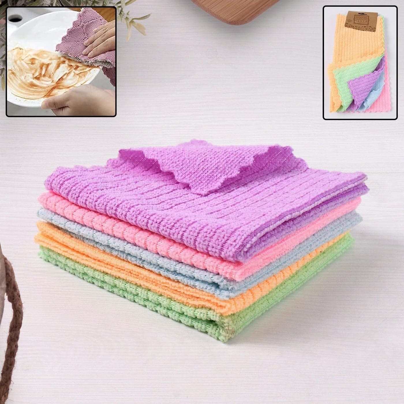 Multipurpose Microfiber Cleaning Cloths - Soft and Highly Absorbent Household Wiping Towels for All Surfaces (٢)