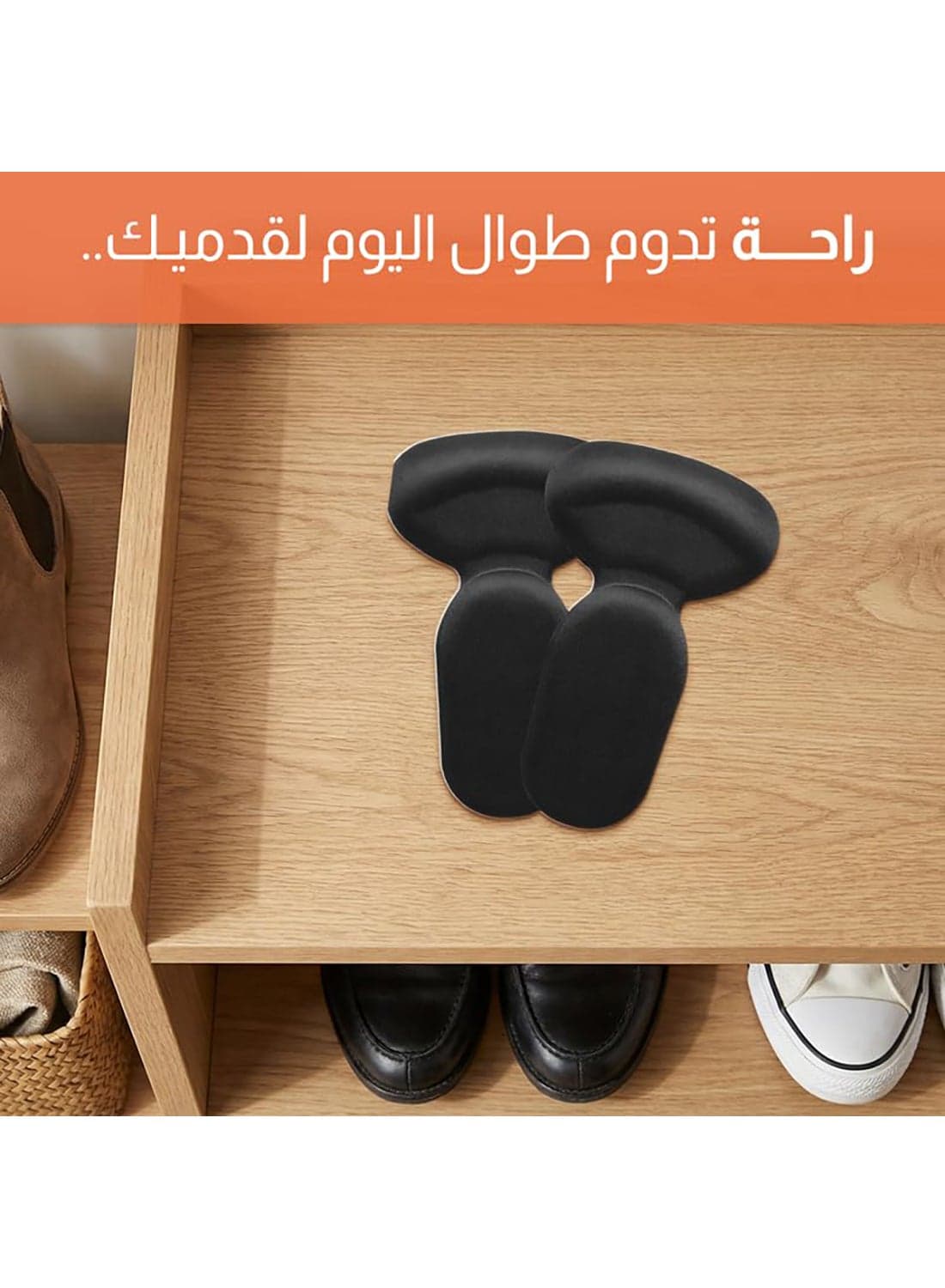 Heel Cushion & Protector - Soft Padding for Daily Comfort and Secure Fit - (One Size) - (Black) Men's Shoe Shapers (٣)