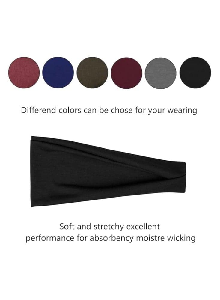 Fashion Headbands For Women Wide Headband Yoga Workout Head Bands Hair Accessories(Black) Running & Training Headbands (٧)