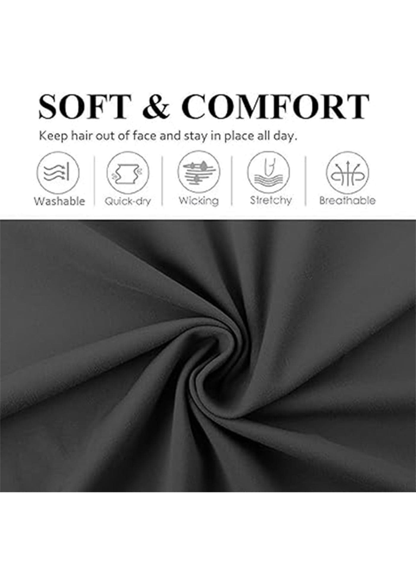 Fashion Headbands For Women Wide Headband Yoga Workout Head Bands Hair Accessories(Black) Running & Training Headbands (٨)