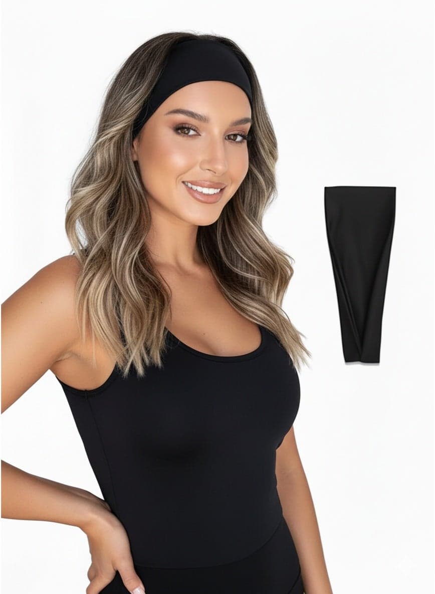 Fashion Headbands For Women Wide Headband Yoga Workout Head Bands Hair Accessories(Black) Running & Training Headbands (٥)