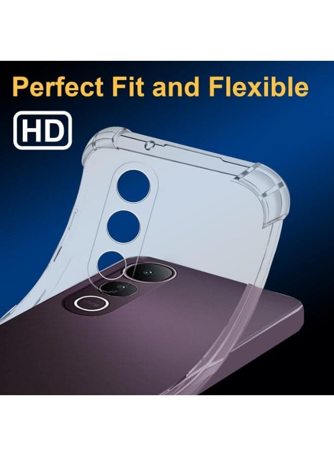 Compatible case for Vivo V50 Lite 4G/Vivo V50 Lite 5G, mobile case with shock-absorbing air cushion, full protection, ultra-thin protective cover made of soft silicone and thermoplastic polyurethane - transparent (7)