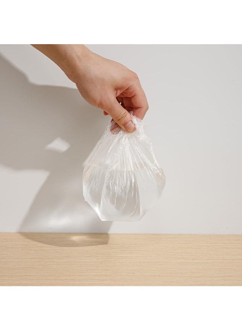 Small (20 cm) flexible stretch food storage bags – pack of 100. Elastic plastic covers for small containers, cups, and fruit or vegetable halves; transparent, airtight, hygienic, and safe. Food Savers (٥)