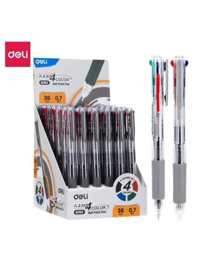Deli 4-Color Ballpoint Pen 0.7 mm + Mechanical Pencil – Pack of 2