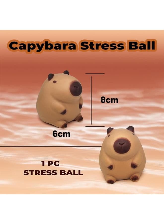 Soft Capybara Stress Ball, Animal Squeeze Ball, Children, Anti-Stress Ball, Adult, Anti-Stress Toy, Squeeze Ball, Sensory, Stress Balls, Party Decoration Squishy Toys (٢)