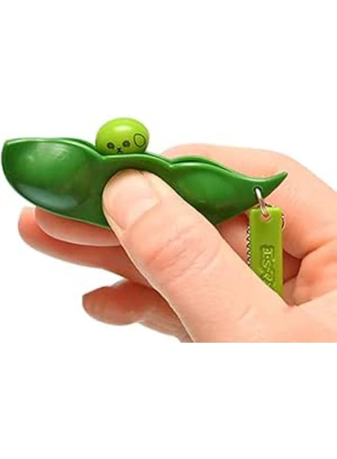 WildWave Fun Fidget Toy Set Squeeze-a-Bean Edamame Soybean,Anti-Anxiety Stress Relief ADHD Toy Keychain for Adults Backpack Keys Mobile Phones Gift Toys(5pcs) Fidget Spinners