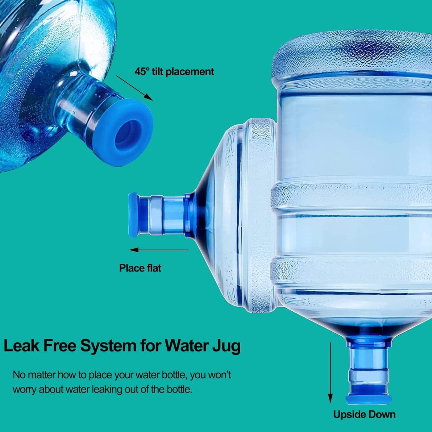 5 Gallon Water Jug Cap, 2 Packs Reusable Water Bottle Lids Replacement, Non-S... (3)