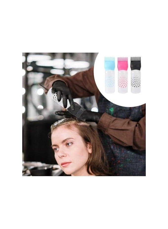 Root Comb Applicator Bottle 3 Pack Dye Hair Oils For Hair Growth Bottle Applicator Brush Root Comb Bottle With Graduated Scale Hair Oil Applicator Hair Coloring Tools Hair Care Accessories (٦)