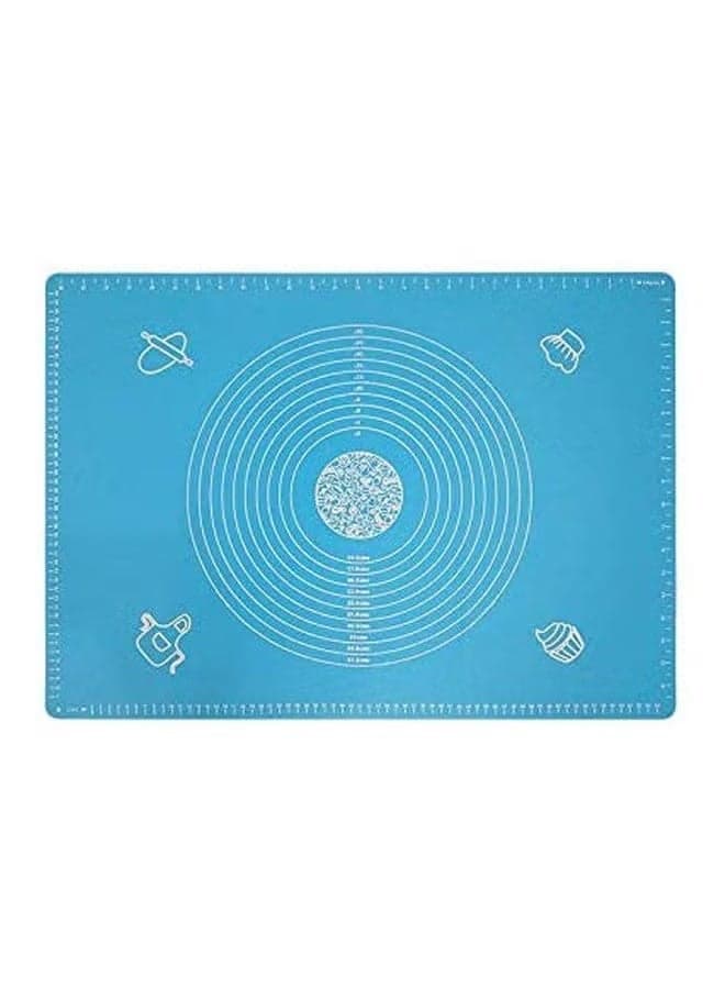 Silicone Baking & Pastry Mat with Measurements - 40x50 cm Non-Stick Dough Rolling Mat, light blue Baking & Cookie Sheets (٣)