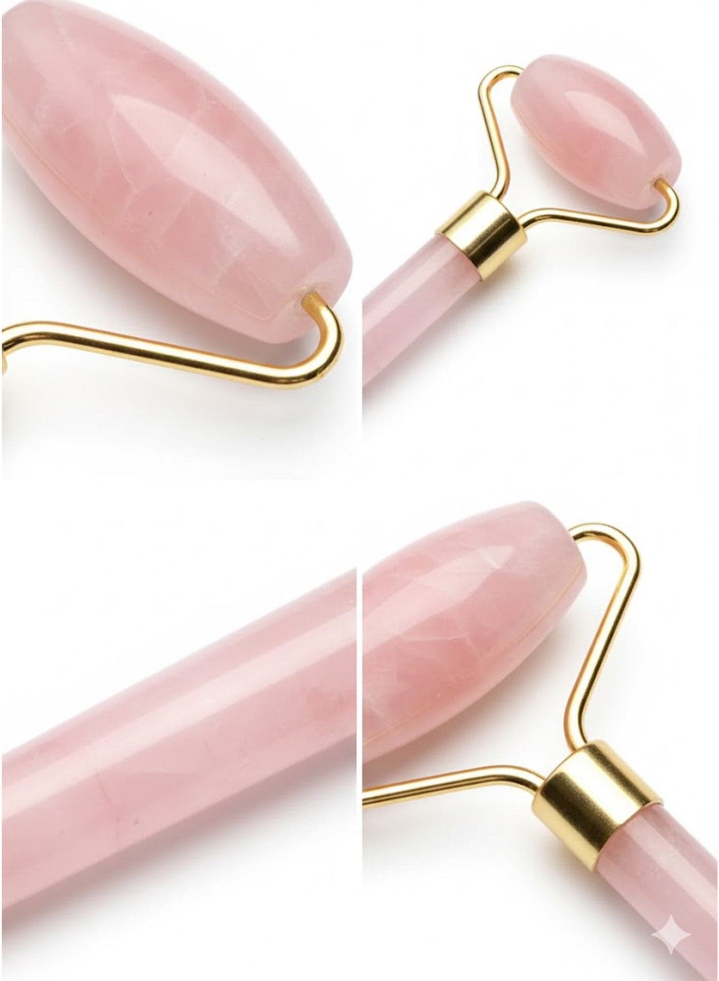 Natural stone face and neck roller – to stimulate collagen, promote skin radiance, and combat aging – 2 pieces – pink color Face Massagers & Rollers (٥)