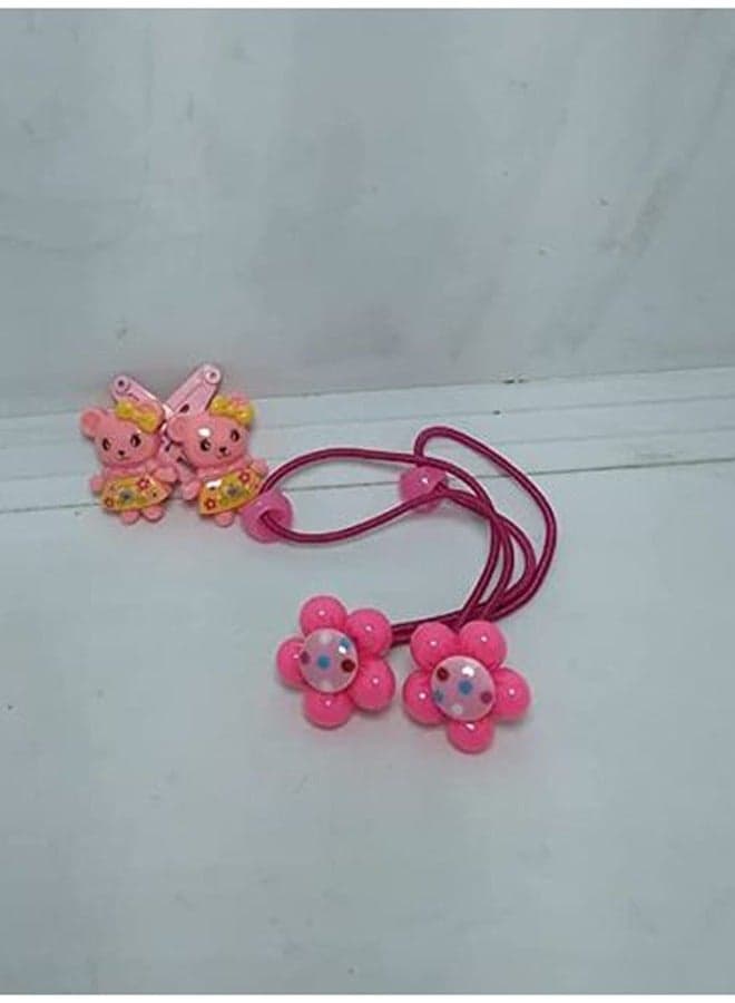 Elastic Hair Clip & TikTak For Kids 4 pcs 2 Bags