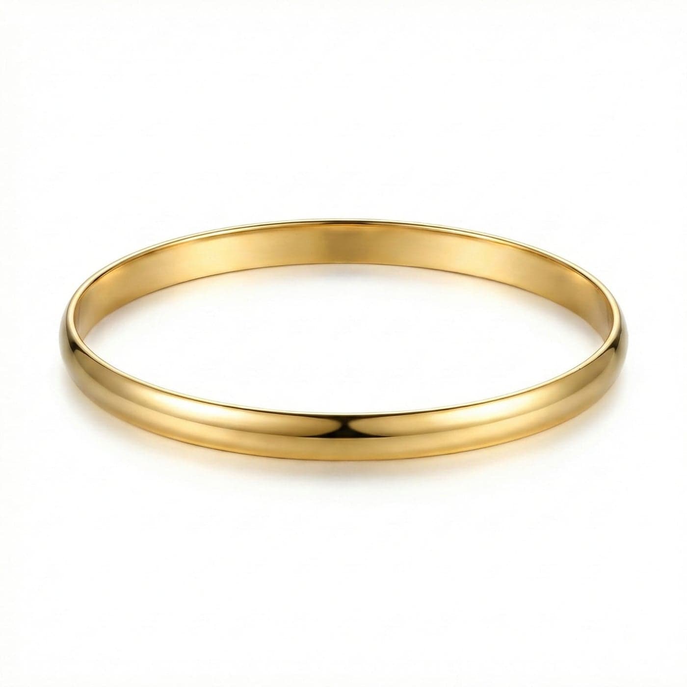 A stylish gold-tone bangle crafted from durable stainless steel, featuring a sleek, slim design and a long-lasting, modern shine. A sophisticated piece that complements your everyday style and subtly enhances the beauty of your wrist. Women's Bangles (٢)