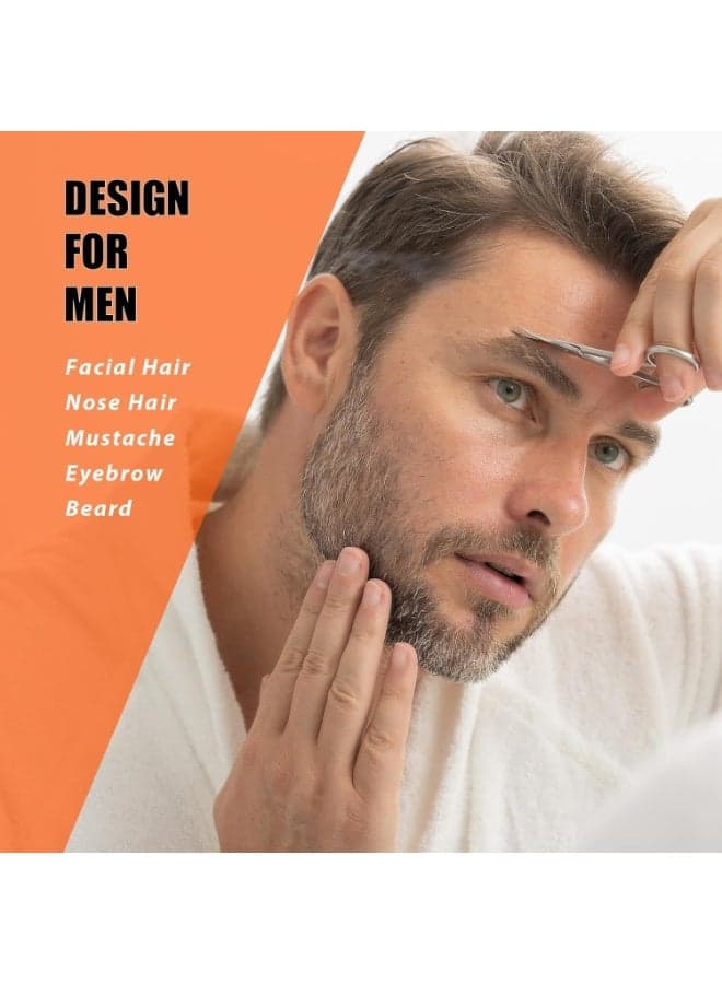 Professional Facial Hair Grooming Scissors Stainless Steel Curved and Straight Precision Blades for Eyebrow Nose Ear Beard Mustache Trimming Silver 9 x 4.5 cm Styling Scissors (٥)