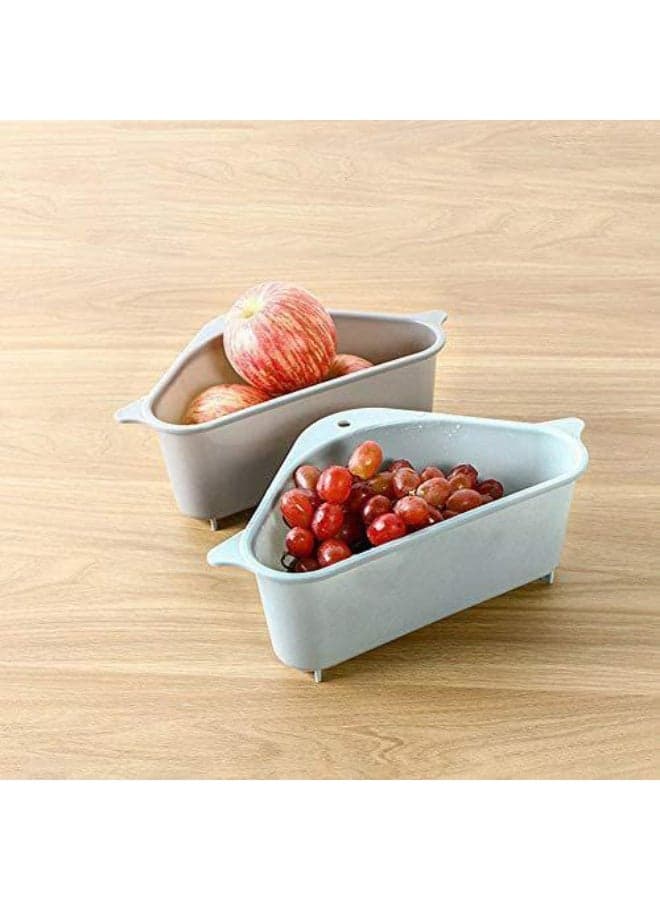 Multi-Purpose Smart Sink Strainer – Food Waste Drain Basket, Fruit & Vegetable Colander with Sponge Holder Racks, Shelves & Drawers