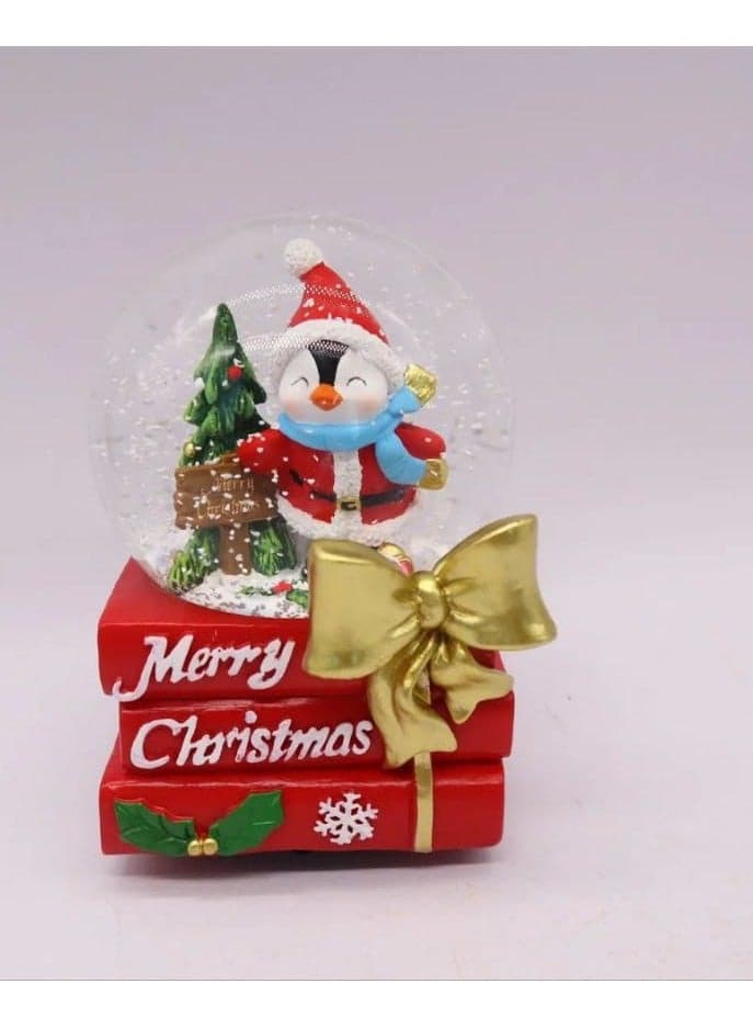 Christmas LED Crystal Santa Claus and Snowman 12cm Small Size Night Light Home Decor Snow Globes (٢)
