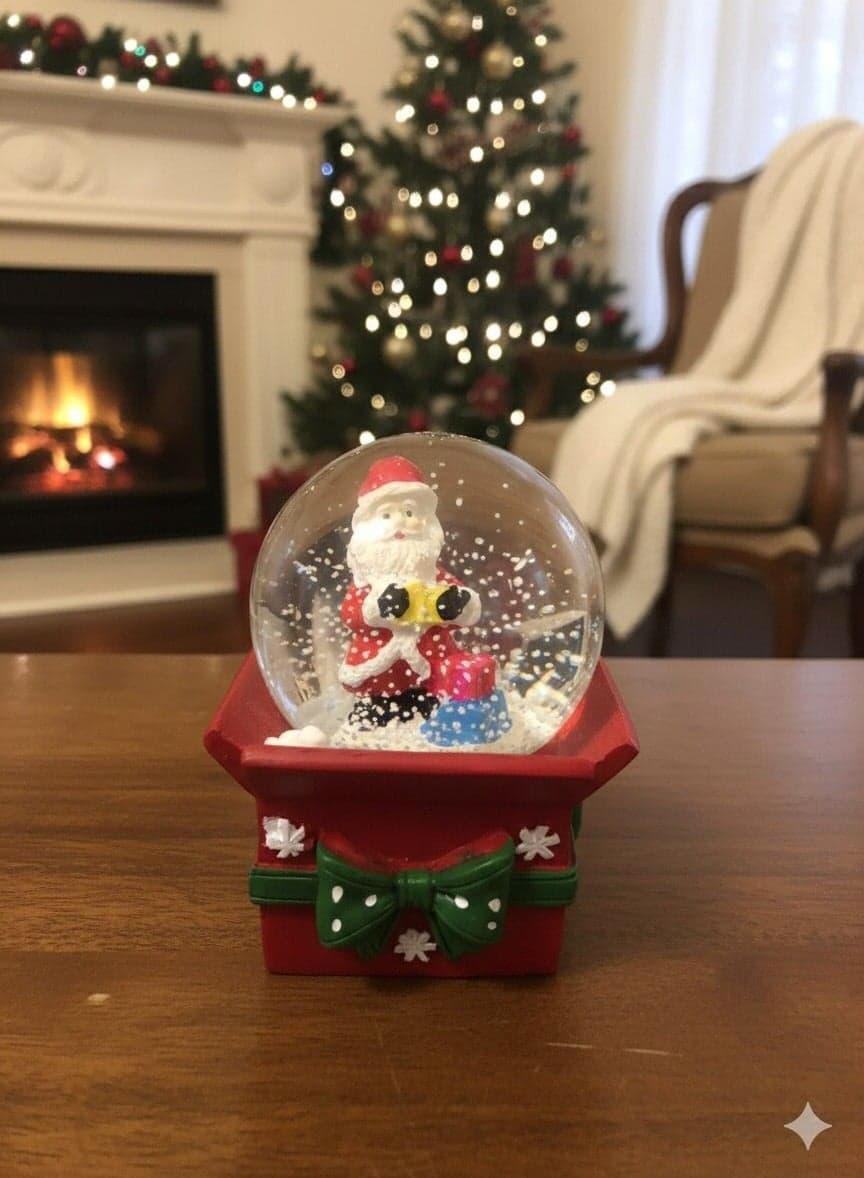 Christmas LED Crystal Santa Claus and Snowman 12cm Small Size Night Light Home Decor Snow Globes