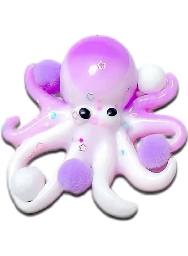 Needoh Octopus Squishy Sugar Stress Ball Fidget Toy for Kids and Adults, Purple/White (٣)