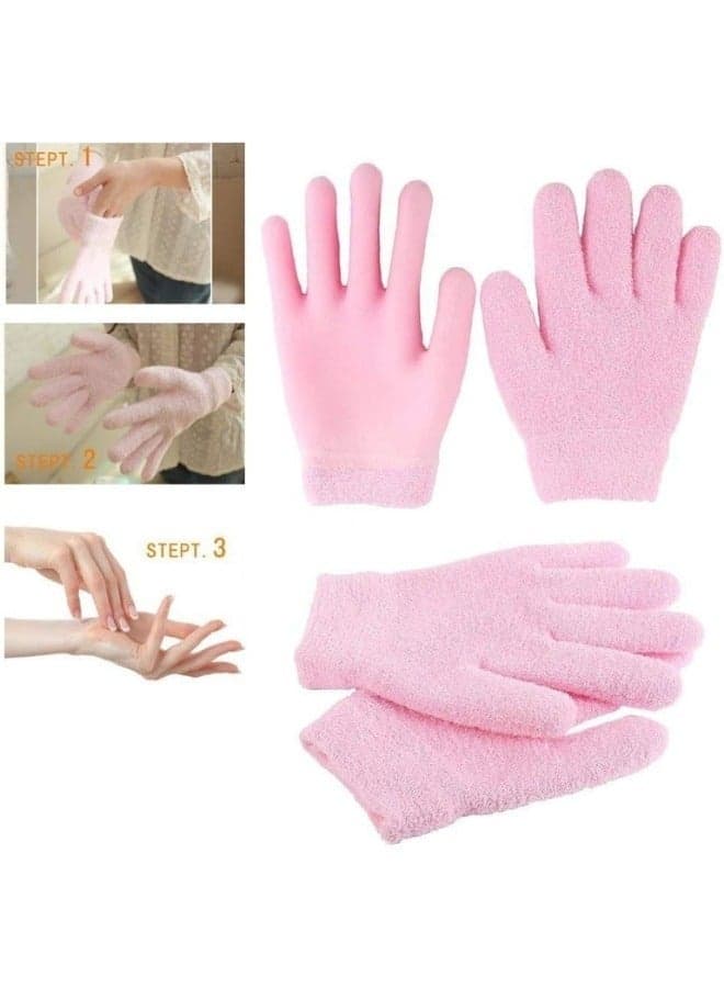 Pair of Silicone Gloves for Moisturizing Dry, Rough, and Cracked Hands - Reusable Gloves (Multicolor) Hand & Foot Treatment (7)