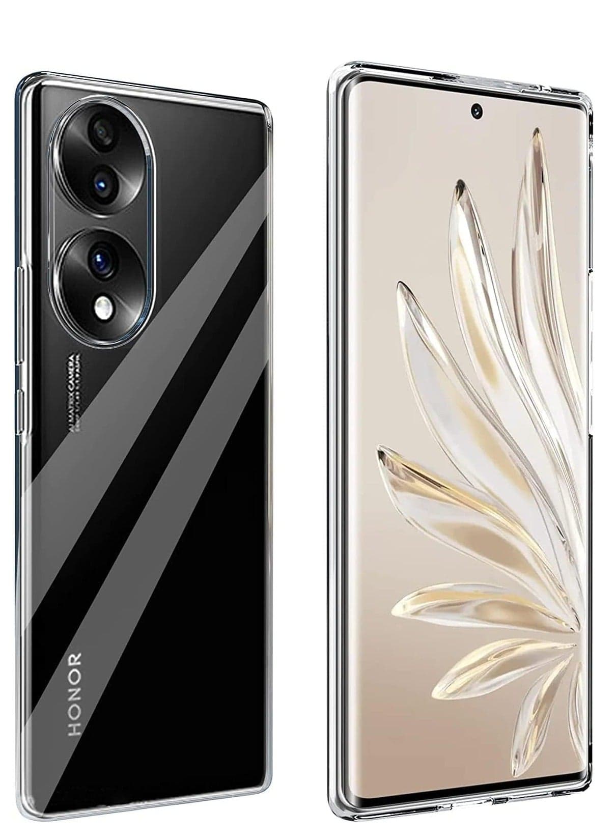 Case Compatible with Honor 70 Case Crystal Clear Soft TPU Gel Case Flexible Silicone Anti-Scratch Camera Protection Transparent TPU Cover - Clear