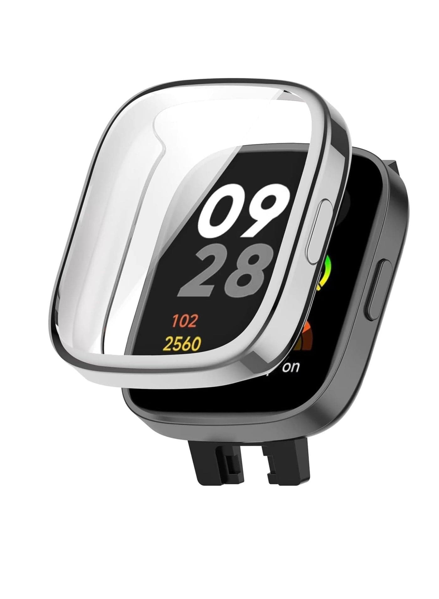 TPU Full Protective Case Cover Compatible with Redmi Watch 3 lite/watch 3 active Smartwatch (Silver) (٢)