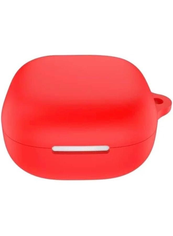 Soft Silicone Shockproof Protective Case Wireless Earbuds with Carabiner, Front LED Visible For Anker Soundcore R60i NC/Soundcore P31i (Red) Headphone Cases