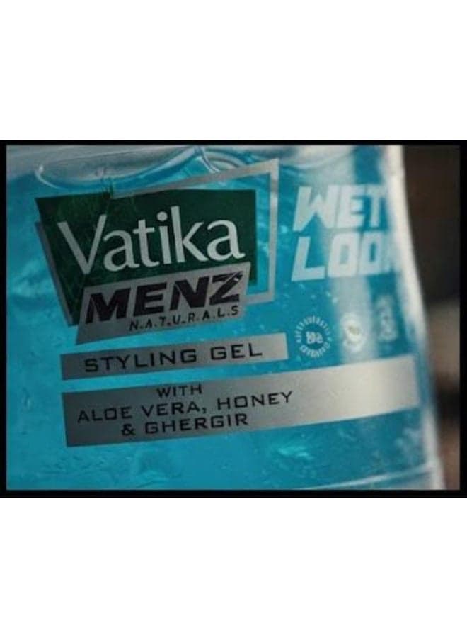 Vatika Naturals Menz Styling Hair Gel Wet Look with Splash Effect Strong Hold & High Shine 250 Ml Creams, Gels & Lotions (5)