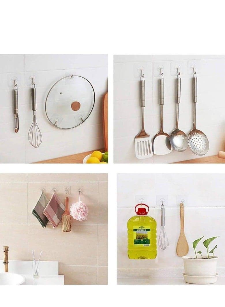 Transparent hanging hook equipped with a strong metal hook 10 pieces (4)
