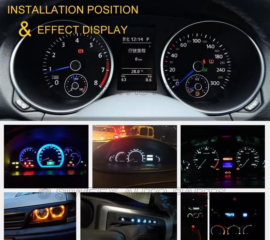 2020 KaberMisr 2020 LED Car Odometer Lights Kit LED Bulbs Provide You Perfect Lighting Compact and Powerful Design LED Bulbs for Car Safaya T5 LED Bulbs (White - 10 Pieces) (4)