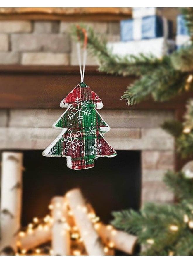 شجرة كاروهات زينة كريسماس زينة عيد الميلاد Home Decor Ornaments