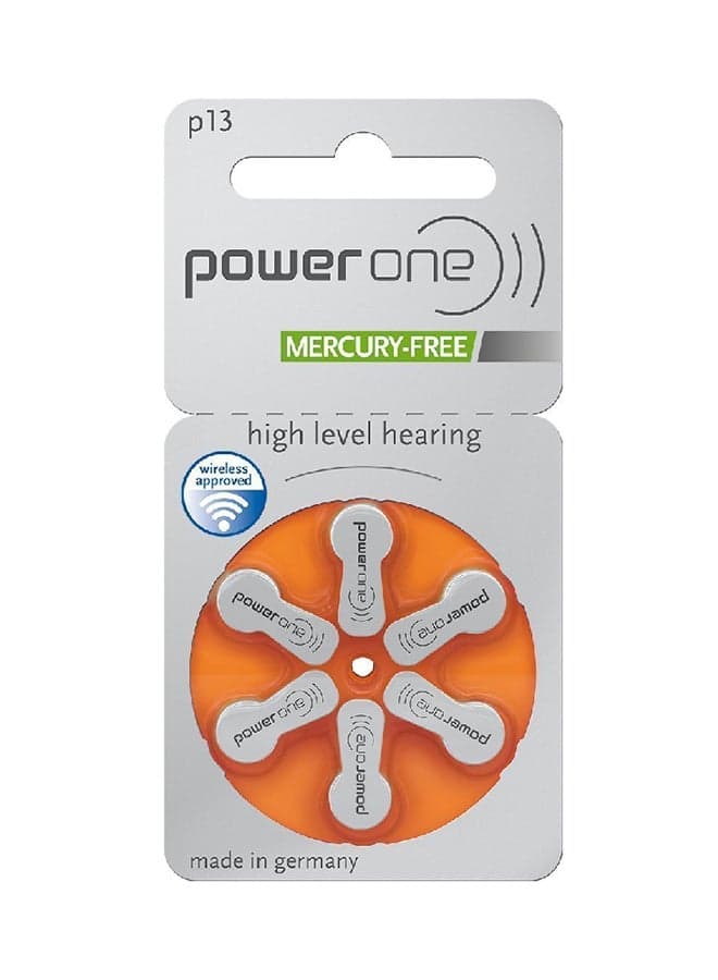 Powerone 1.45V Hearing Aid Batteries - Pack Of 6 Pieces Hearing Aid Accessories