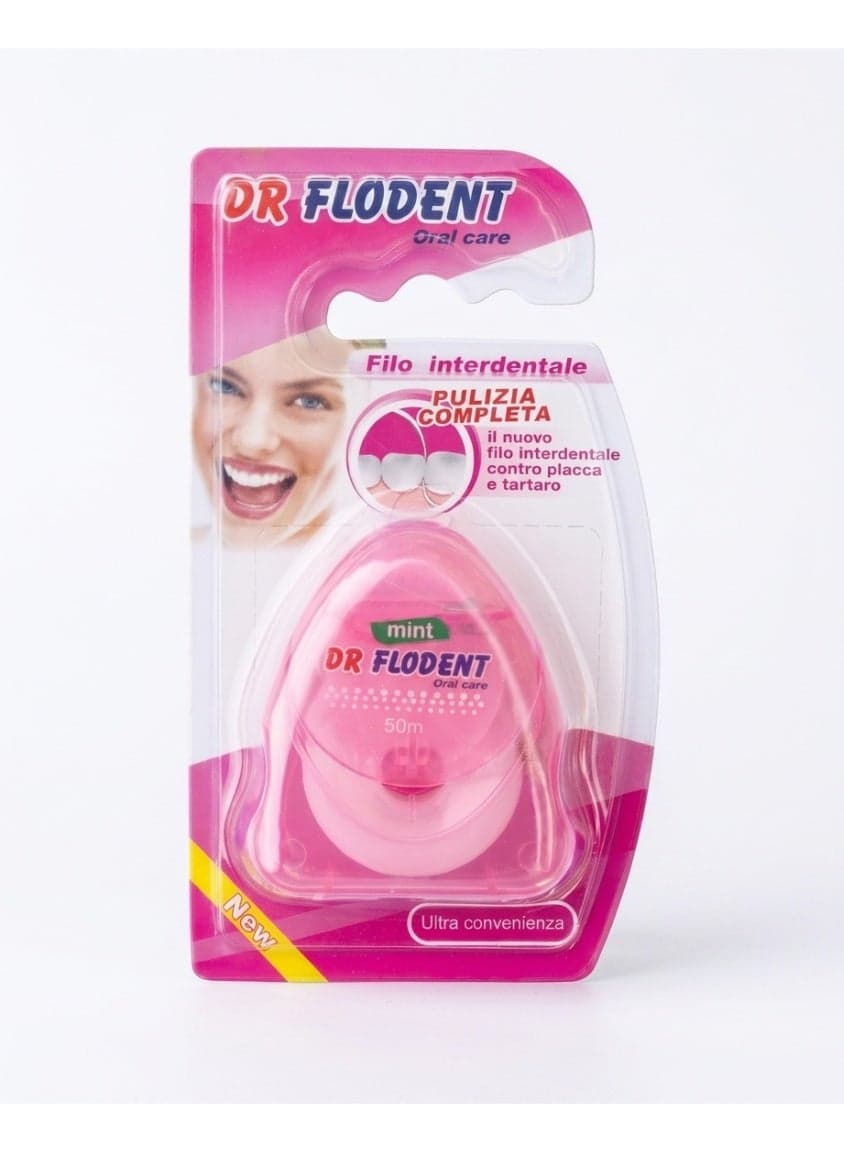 Mint Dental Floss - 50m for Complete Cleaning, Plaque & Tartar Removal (Pink) Dental Floss & Flossers