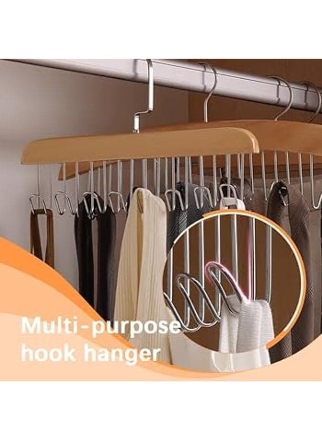 Smart Clothing Organizer and Hanger with 8 Hooks for Easy Storage of Scarves, Underwear, Pants, and Ties – Space-Saving Multi-Use Design for an Organized Closet Closet Clothes Hangers (3)