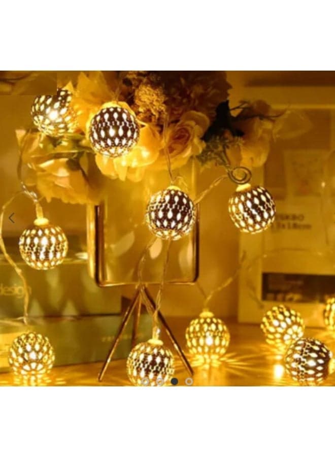 Suriya LED Small Size Ramadan LED Lights, Fantasy LED Lights, Colorful Wall Lights for Parties 2 Meters, Yellow Light