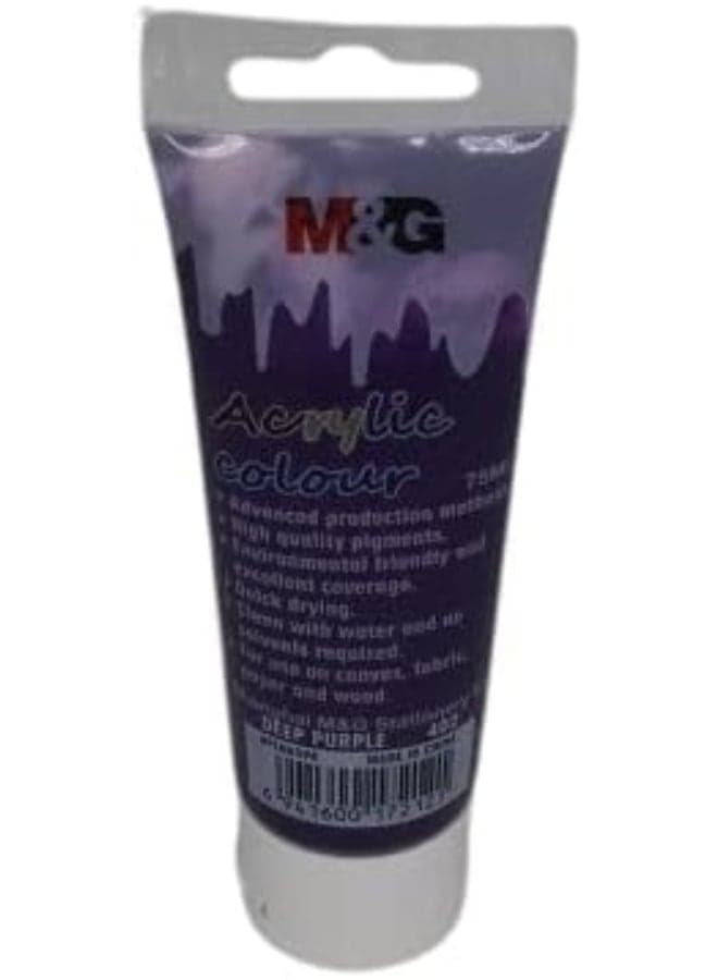 **M&G Acrylic Paint Tube – Dark Purple (402), 75ml, Model APLN6598 – Multi Color** Arts & Crafts Supplies (٢)