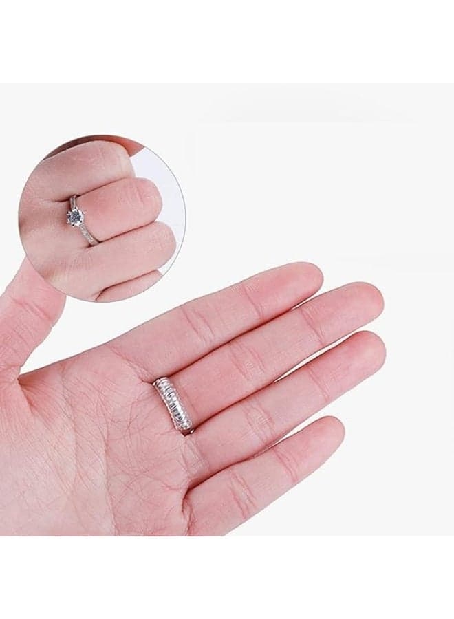 Invisible Ring 4 Size Adjuster for Wide Rings – Soft Silicone Spiral Ring Tightener Set – Prevent Ring Slipping – Comfortable Fit for Men Women Wedding Jewelry Women's Rings (٥)