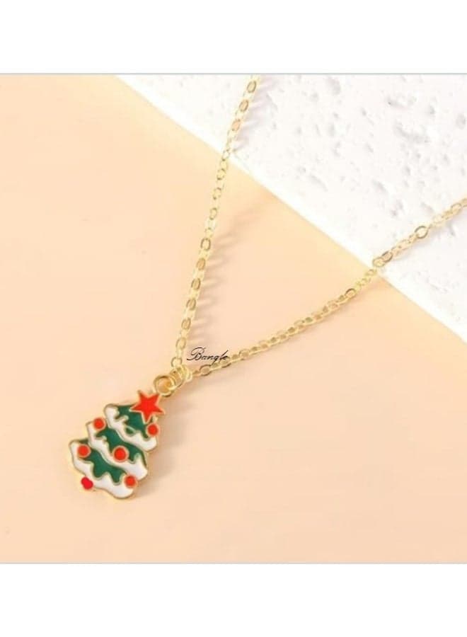 Fashion Gold Christmas Tree Necklace Women's Necklaces