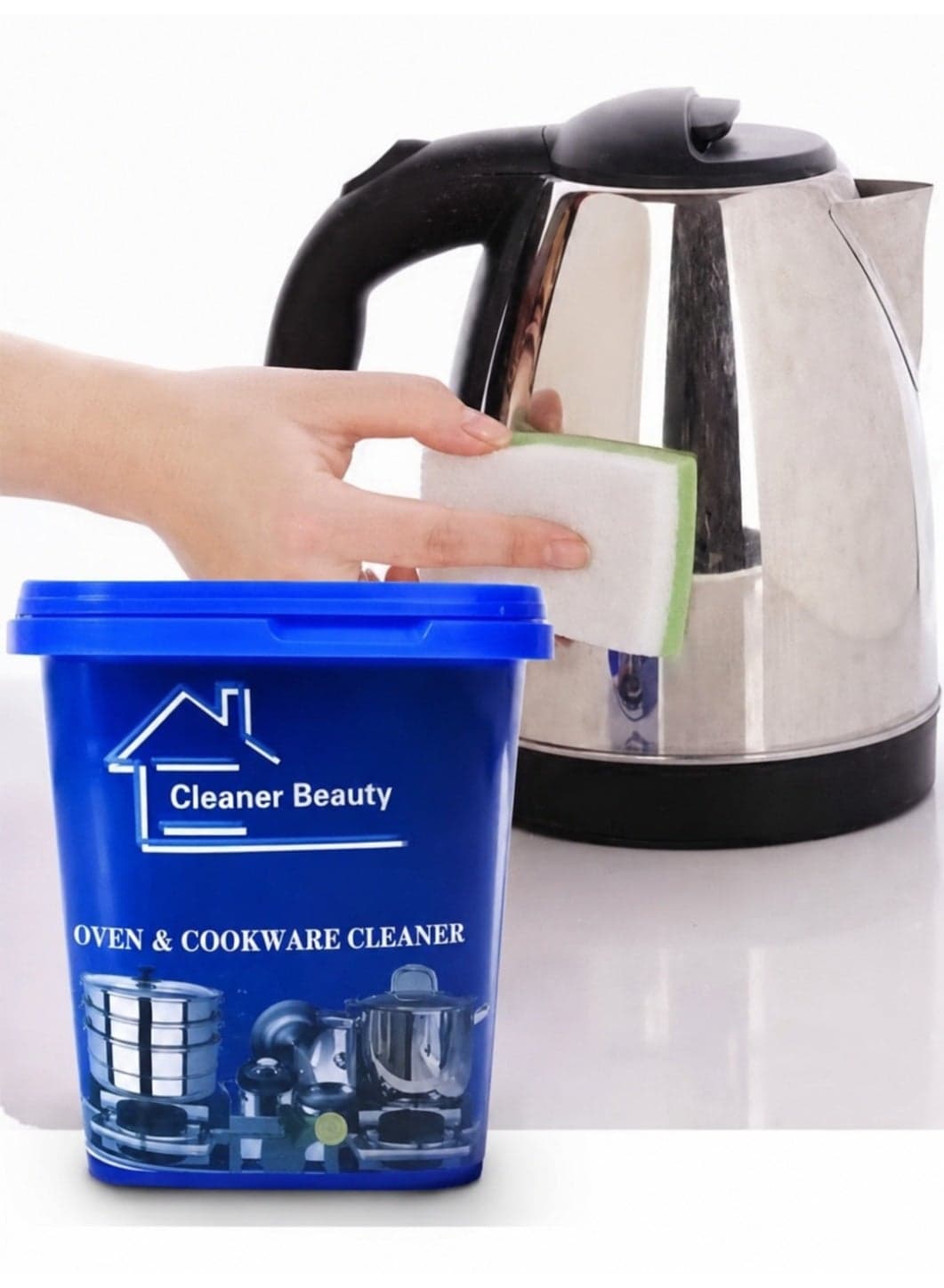 Stainless Steel Oven Cleaner, Cookware, Pots & Pans - Use to Remove Stains, Rust, Polish and Clean Oven, Cookware, Pots & Pans - Home Use Tool - Oven & Cookware Cleaner, Stainless Steel Cleaning Paste Removes Stains from Pans, Universal Rust Remover, Home Kitchen - Quick Stainless Steel Cleaning Paste for Cleaning Cookware Surfaces - Magic Cleaning Paste - Multi-Purpose Cleaning Paste - Stain and Rust Cleaning Paste from Pots to Treat Stains and Restore Shine Dish Cleaners (٥)