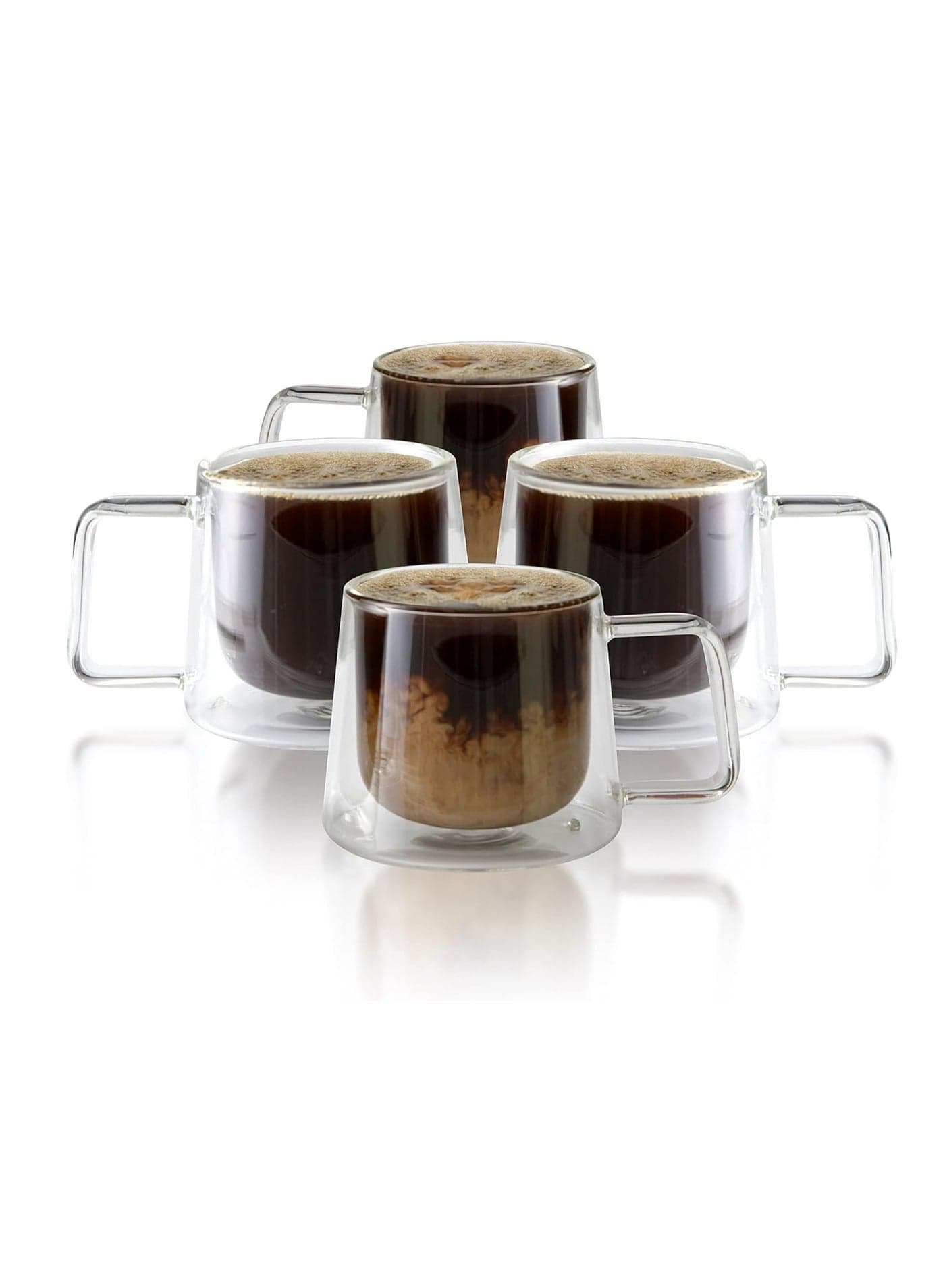 Double Wall Clear Glass Coffee Cup, Heat Insulated Design Keeps Drinks Warm, Elegant Transparent Look with Comfortable Grip for Daily Use Glassware & Drinkware
