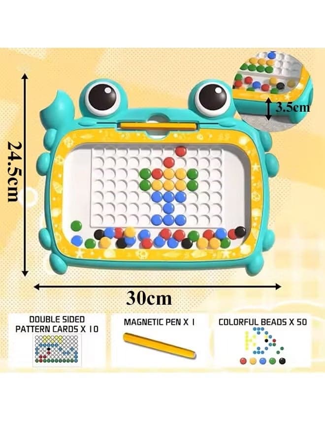 Magnetic Drawing Board for Kids with Magnetic Beads & 10 Pattern Cards Magnets & Magnetic Toys