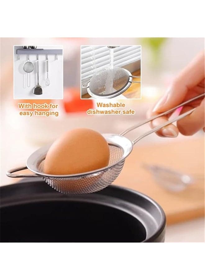 Lizhi 3-Piece Stainless Steel Kitchen Strainer Set with Long Handle & Fine Mesh Sieves (4)
