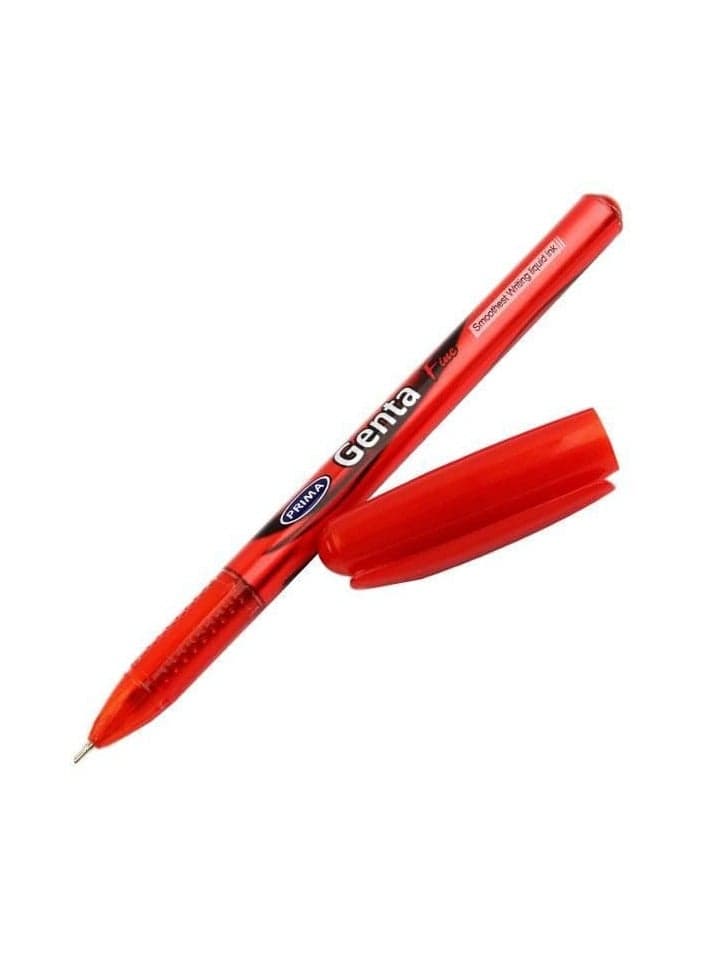Ballpoint pen, 0.7 mm needle tip, red ink color, the most beautiful box: 10 pens (٢)
