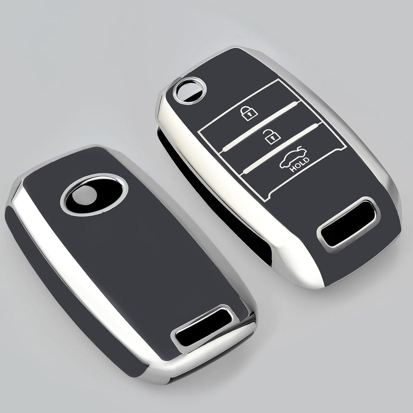 OFFCURVE Car Key Cover, 3 Buttons, Suitable for Kia Sportage, Rio, Sorento, Carens, Optima, Soul, Picanto, Forte, Cerato, Ceed, Venga, Cadenza, Carnival, K3, K5 Key Shell Cases (٥)