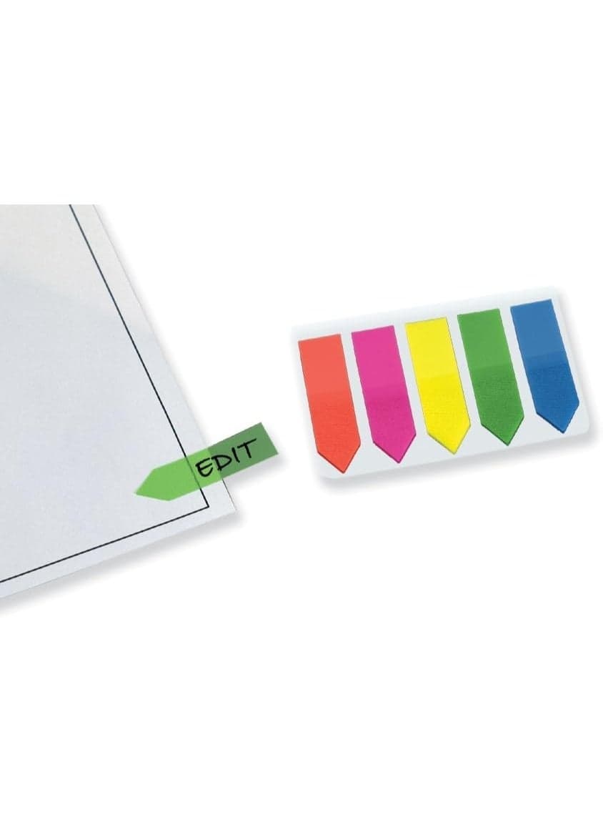 Transparent Page Flags, Arrow Sticky Tabs, 5 Neon Colors, 25×5 Pads Sticky Notes (٥)