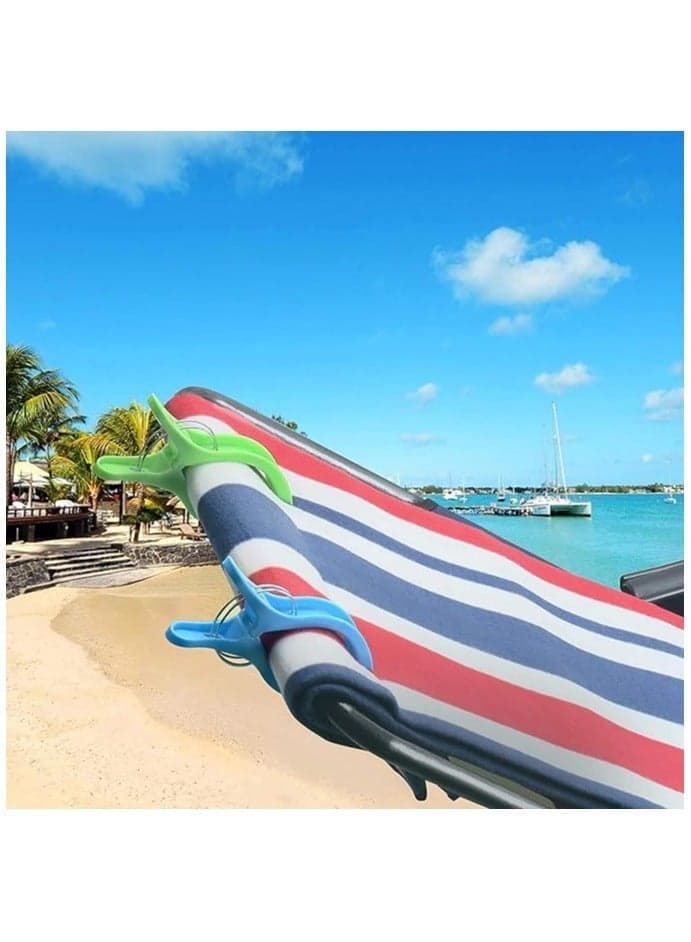Set of 8 Large Beach Towel Clips, XXL Clothes Pegs, Plastic Beach Towel Clips, Oversized Towel Clips for Beach, Pool, Daily Laundry, Heavy Duty Bath Towel (2)