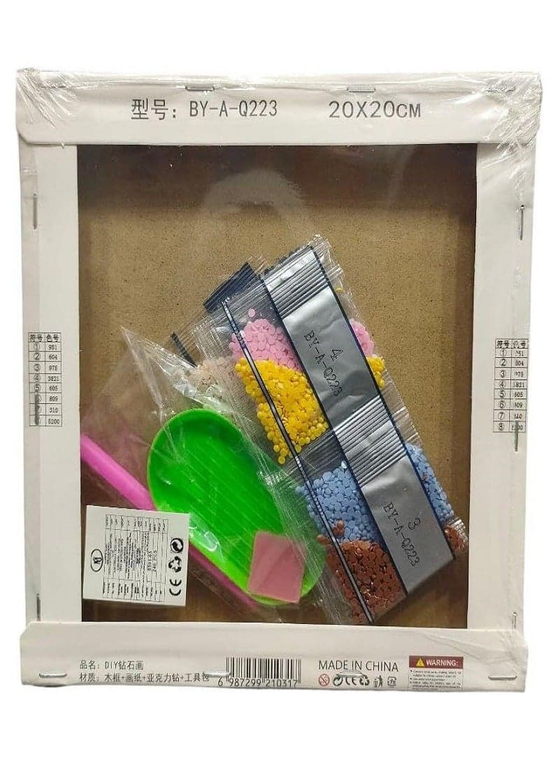 3D Diamond Painting Kit for Kids Develop Focus Skills and Patience, Improve Visual Coordination 20 X 20 cm Drawing & Painting Supplies (٢)
