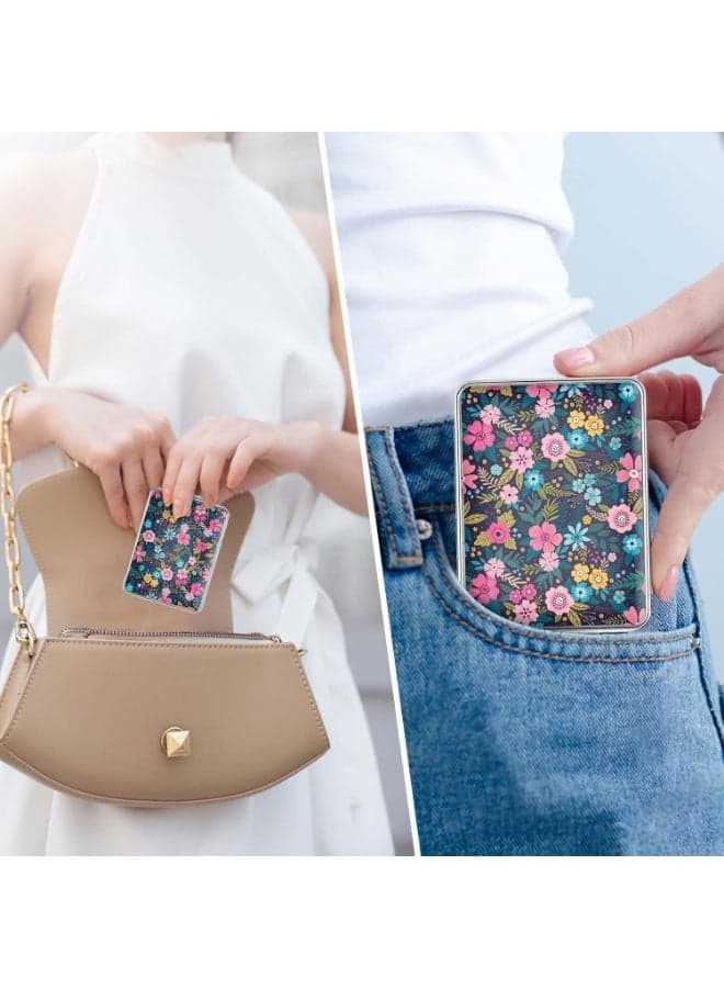 Compact Double-Sided Magnifying Mirror – Portable Folding Travel Makeup Mirror for Purse, Pocket & Desk, Handheld Adjustable Vanity Mirror, Ideal Gift (٦)