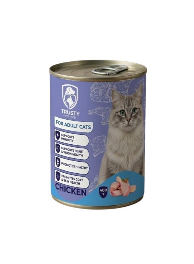 Trusty | Chicken Wet Food for Adult Cats 400g (Muscle Protein & Silky Coat) Cat Wet & Canned Food